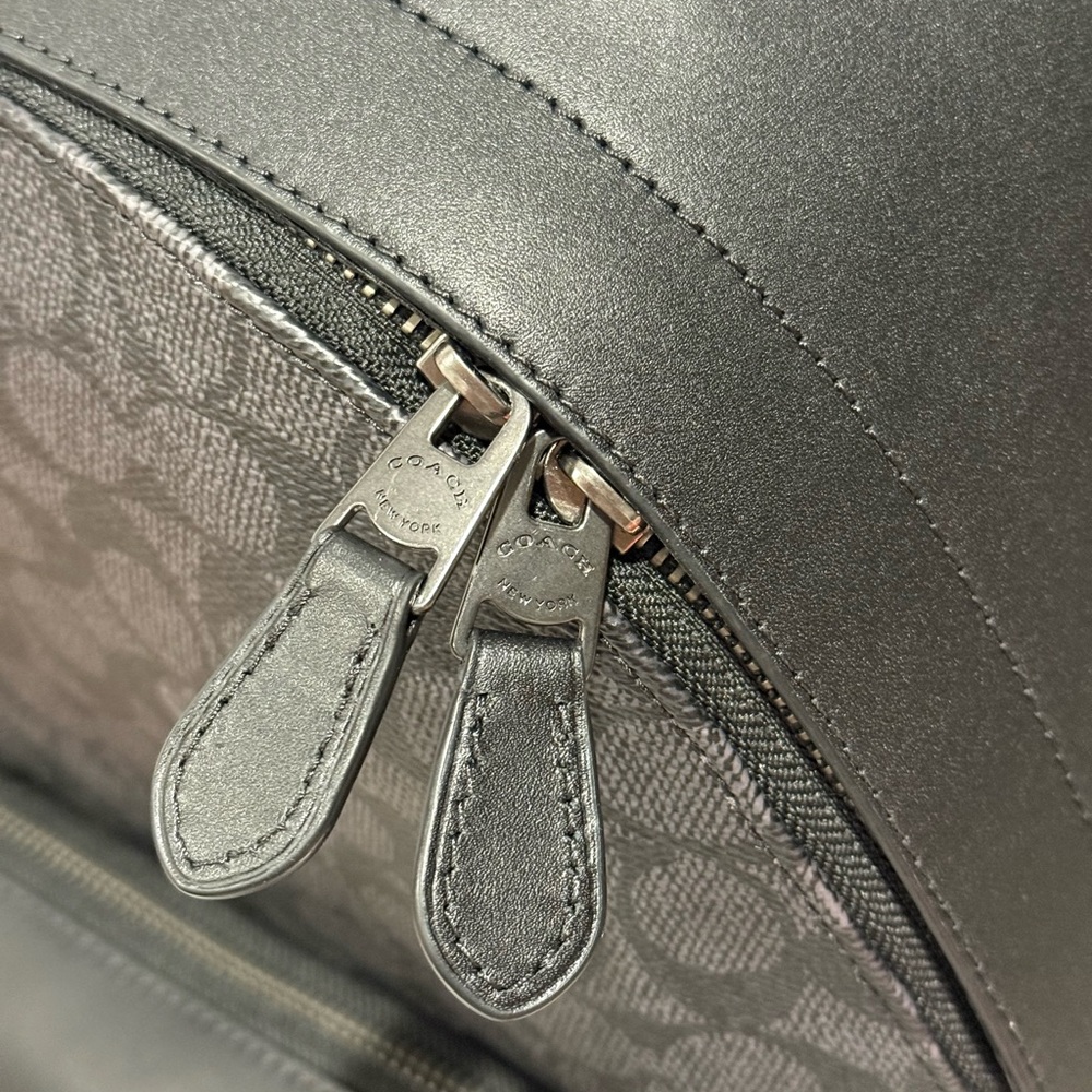 NWT Coach West Backpack In Signature Canvas Cv925 Gunmetal /charcoal /black - Picture 10 of 12